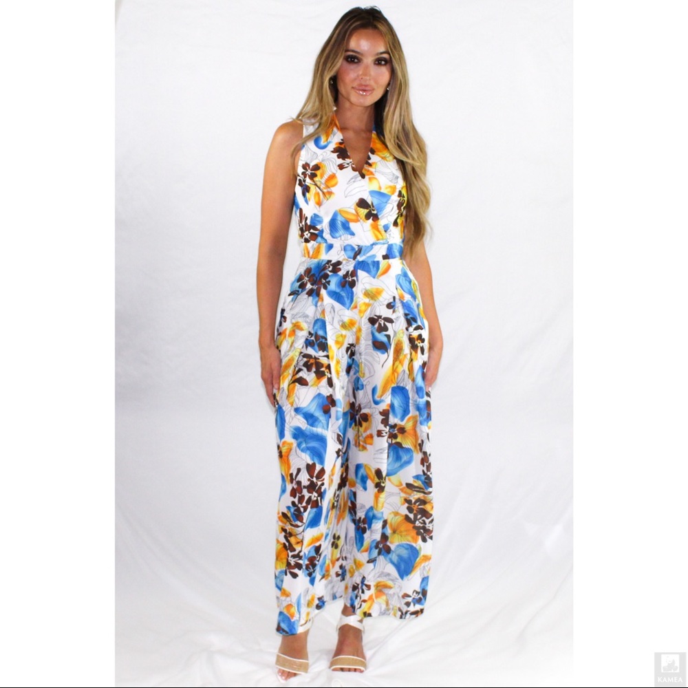L’atiste Aloha tie-front wrap floral jumpsuit
